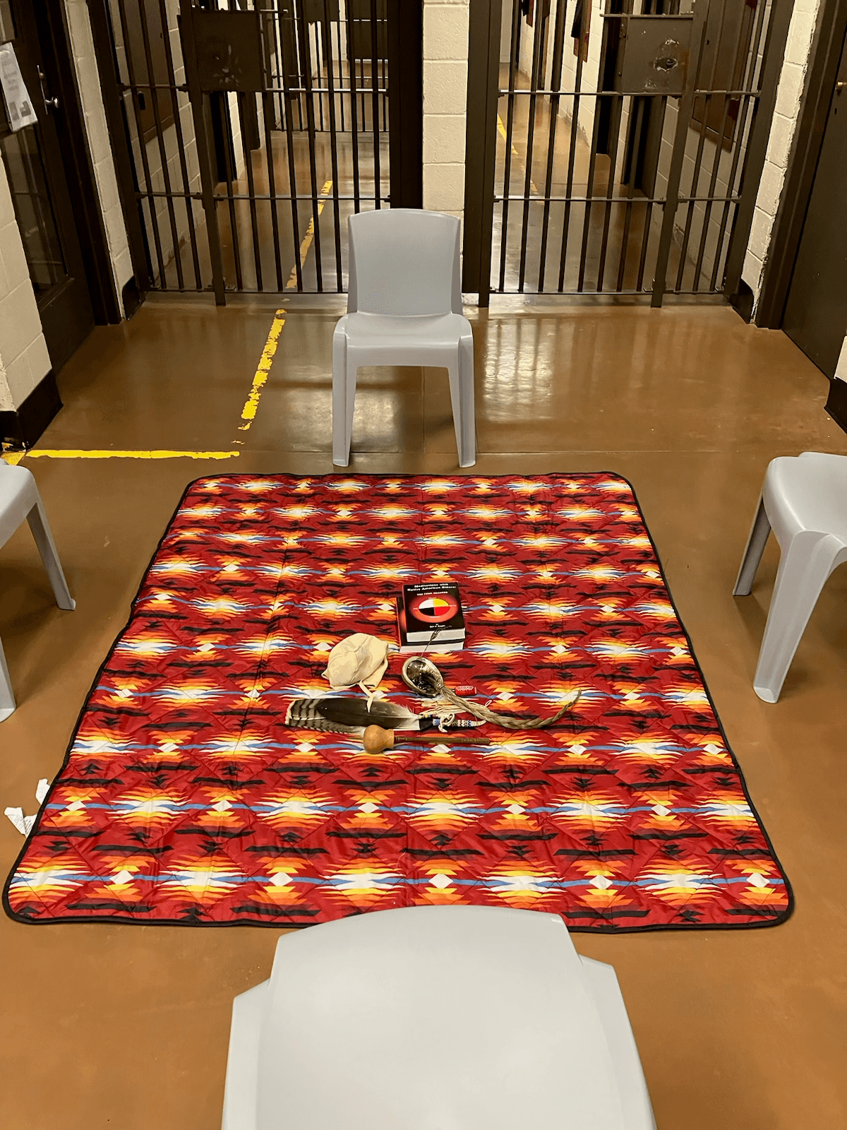 A Restoring Relatives program space prepared for a circle.